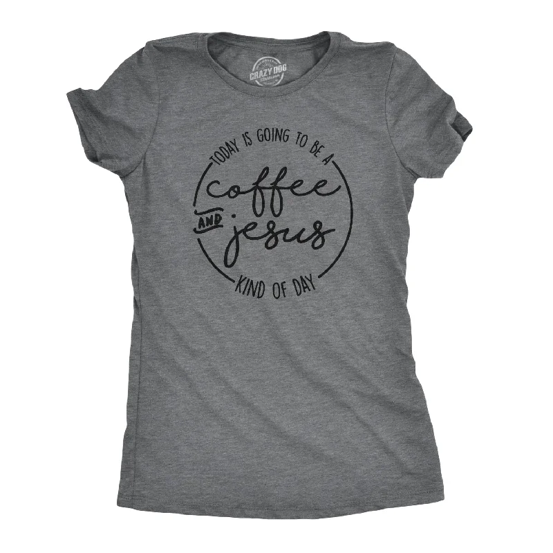 ladies' short sleeve top -Coffee And Jesus Women's T Shirt