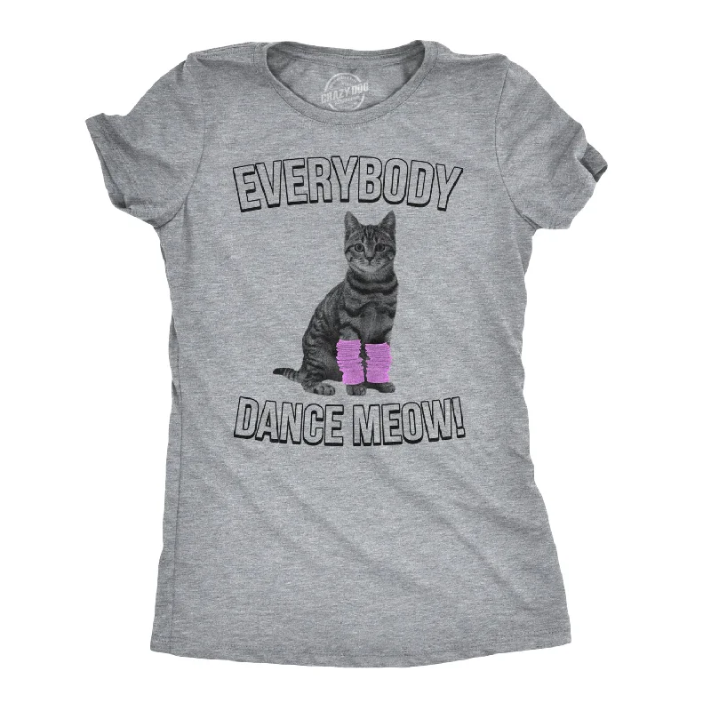 stylish surplice wrap top for women -Everybody Dance Meow Women's T Shirt