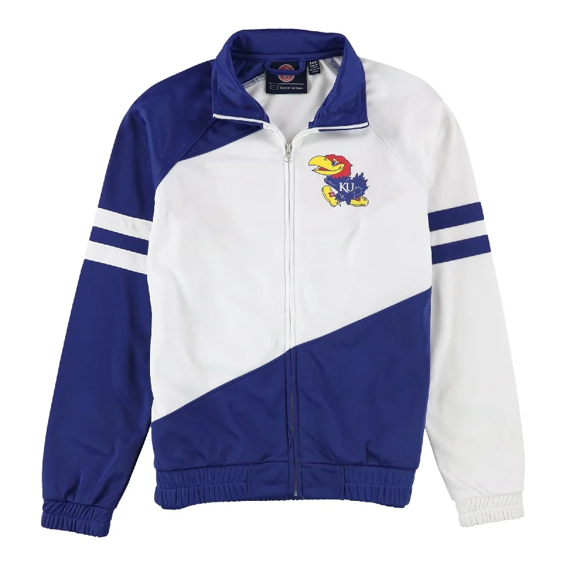 classic camel coat for ladies -G-III Sports Womens Kansas Jayhawks Track Jacket, White, Small