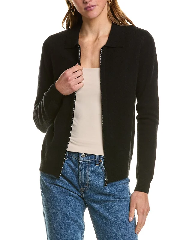 women's lightweight jacket -Kier + J Zip Cashmere Bomber Sweater