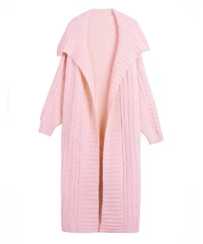 sophisticated evening coat for women -Oversized Mid Length Knitted Cardigan