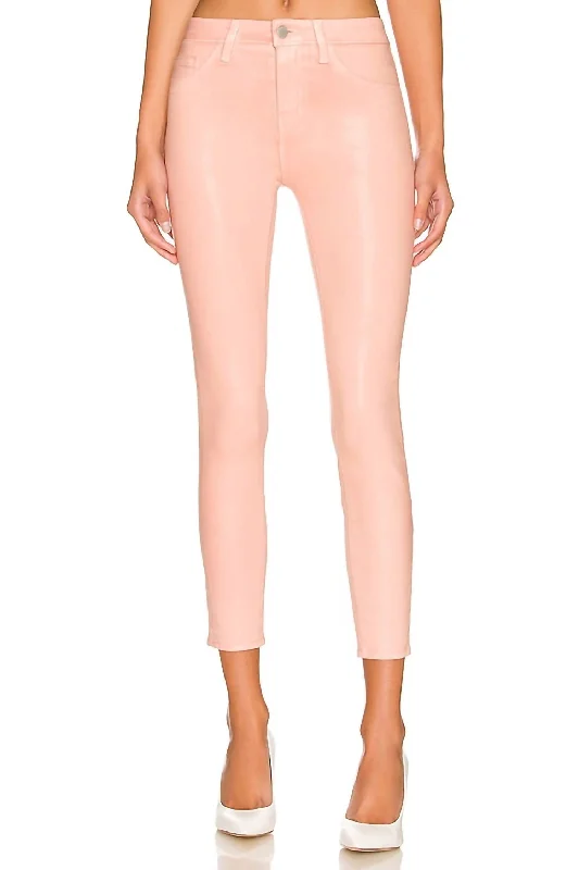 stretchy slim jeans for women -Margot High Rise Skinny Jeans In Dusty Pink