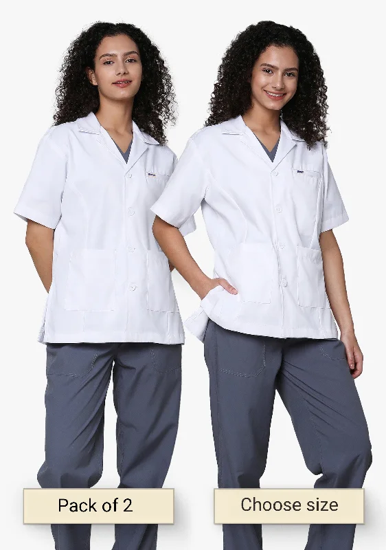 cropped faux leather jacket for women -Everyday Women's Lab coat apron (Pack of 2)