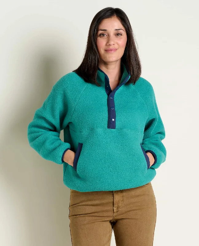 soft waffle-knit top for ladies -Women's Campo Fleece Pullover