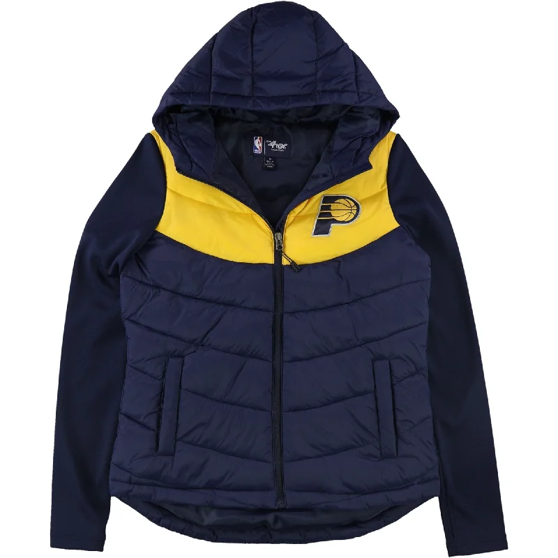 urban style cropped puffer jacket -G-III Sports Womens Indiana Pacers Jacket, Blue, Medium