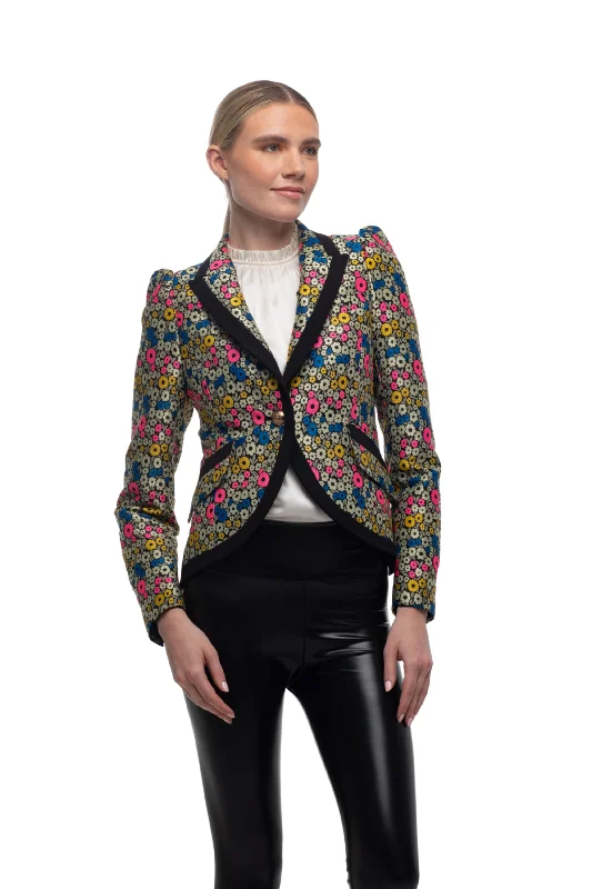 warm shearling coat for women -The Dulwich | Jaquard Brocade Blazer | Final Sale