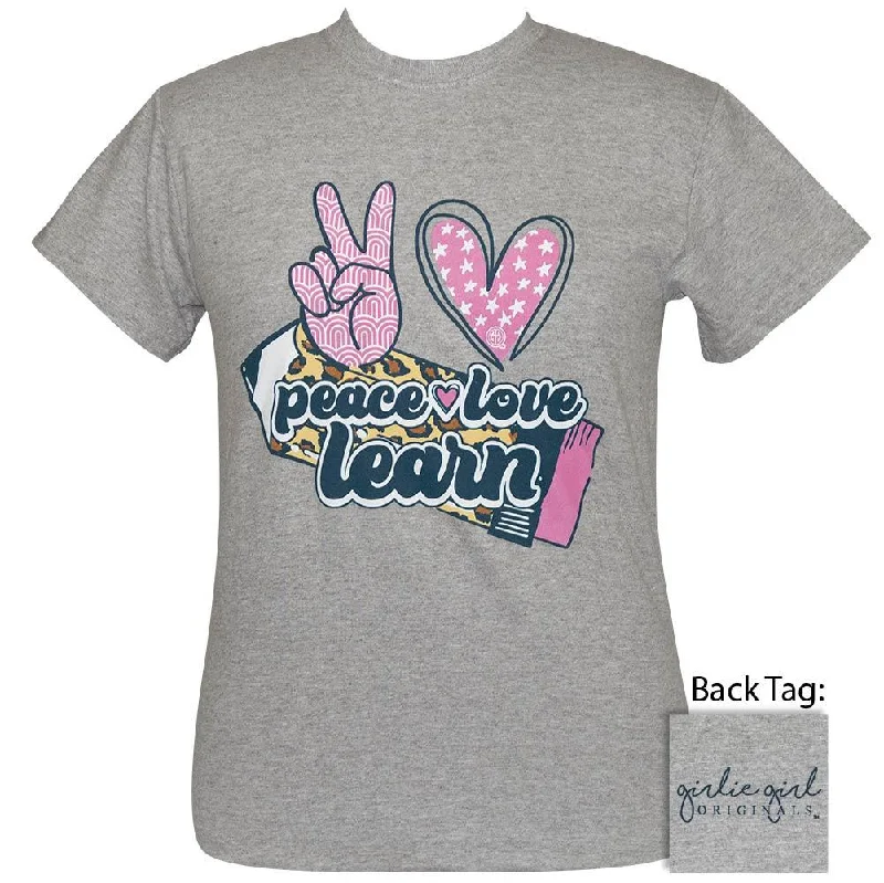 relaxed-fit linen shirt for women -Peace Love Learn Sport Grey SS-2317