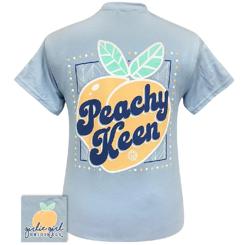 women's striped long sleeve shirt -Peachy Keen 2214 Light Blue SS