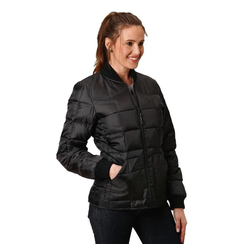 women's fur-trimmed parka -Roper Western Jacket Womens Zip Front Black 03-098-0761-0522 BL