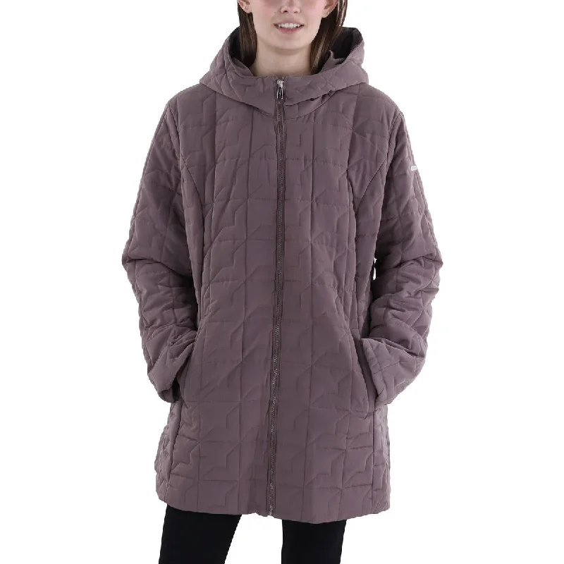 luxury designer winter coat for women -Womens Hooded Lightweight Quilted Coat