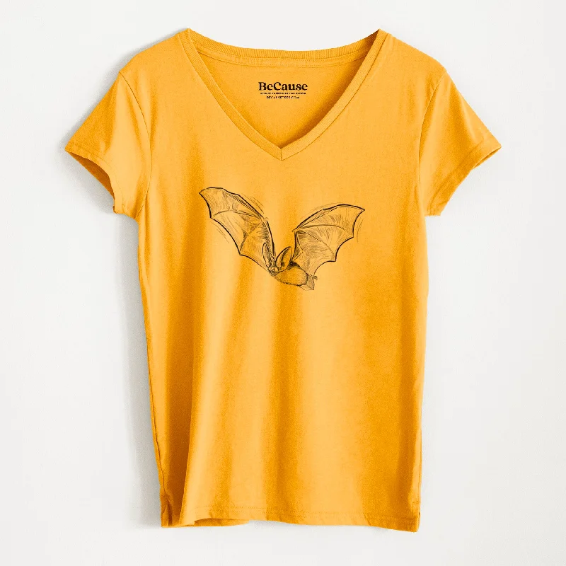 elegant lace blouse for women -Spotted Bat - Euderma maculatum - Women's 100% Recycled V-neck