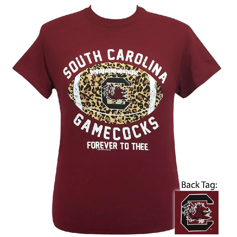 chic pleated detail top for ladies -South Carolina Leopard Football Garnet SS