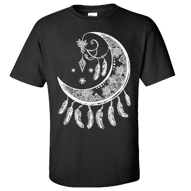 soft-touch modal t-shirt for women -Crescent Moon Dreamcatcher White Asst Colors T-shirt/tee