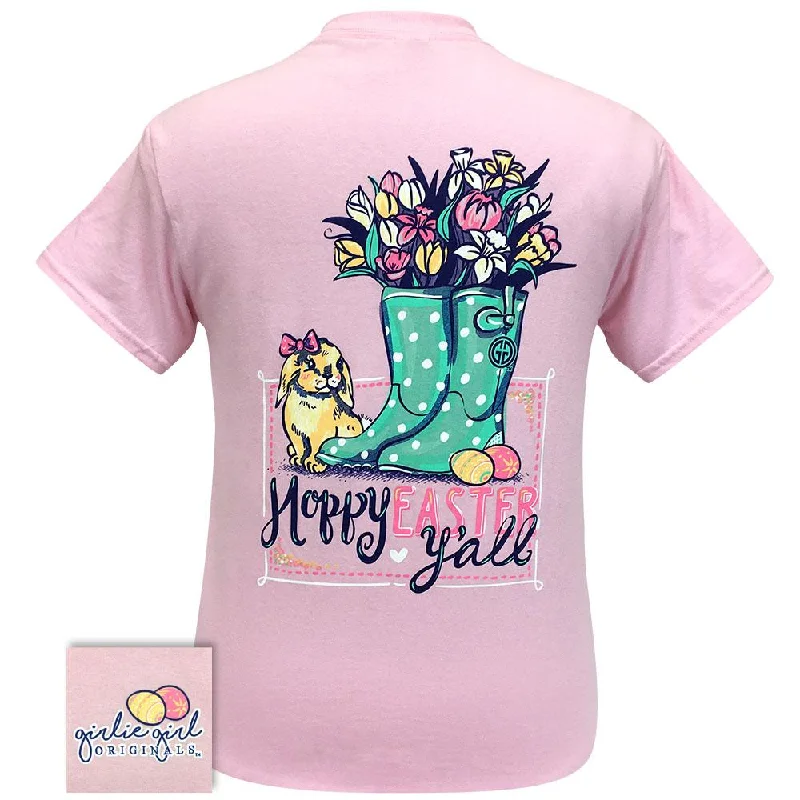 women's fitted long sleeve top -Hoppy Easter-Light Pink SS-2277