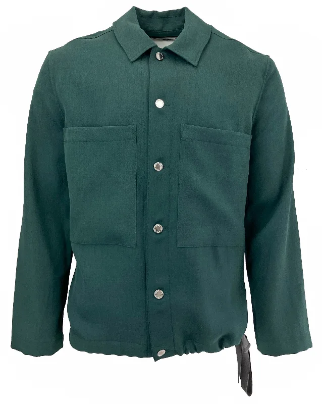 versatile casual coat for women -Song For The Mute Patch Pocket Jacket in Green