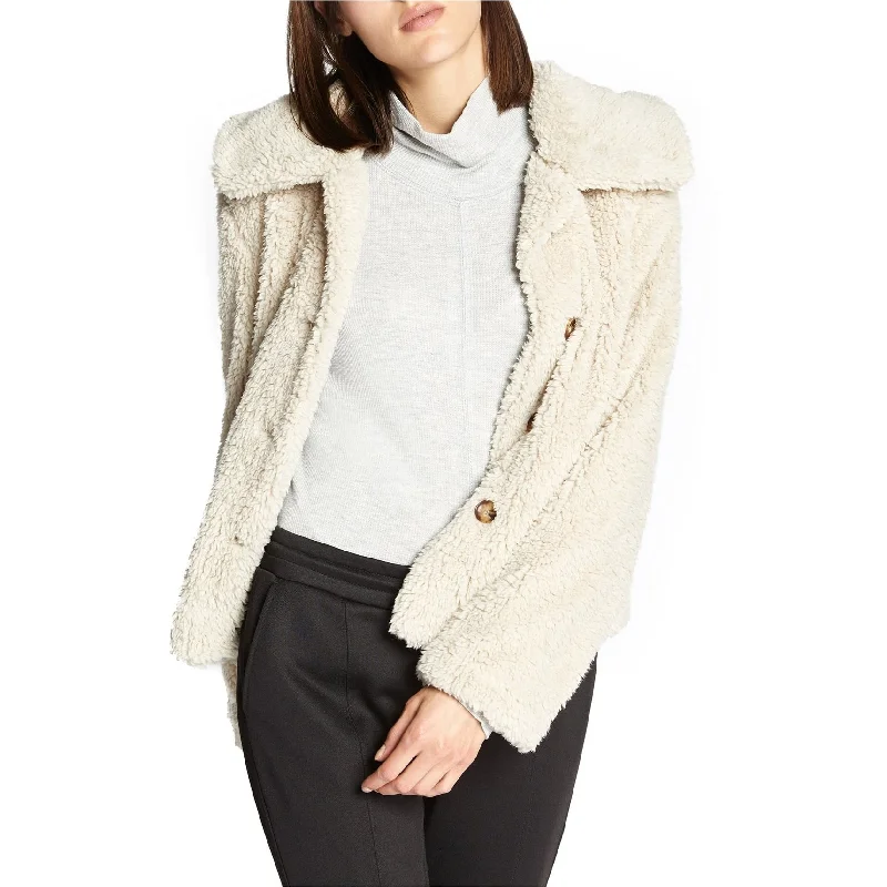 ladies' longline puffer coat -Sanctuary Clothing Womens I Feel Luv Sherpa Jacket, Beige, Large