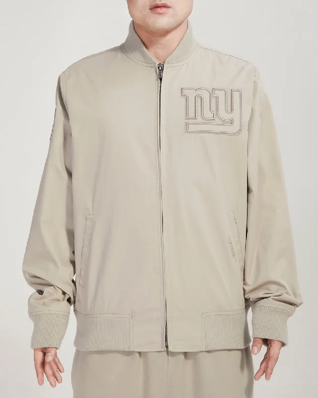 ladies' cashmere overcoat -NFL NEW YORK GIANTS NEUTRAL TWILL JACKET (TAUPE)