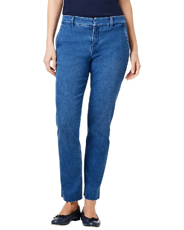 comfortable high-rise jeans for women -NIC+ZOE Petite Straight Leg Ankle Denim Trouser