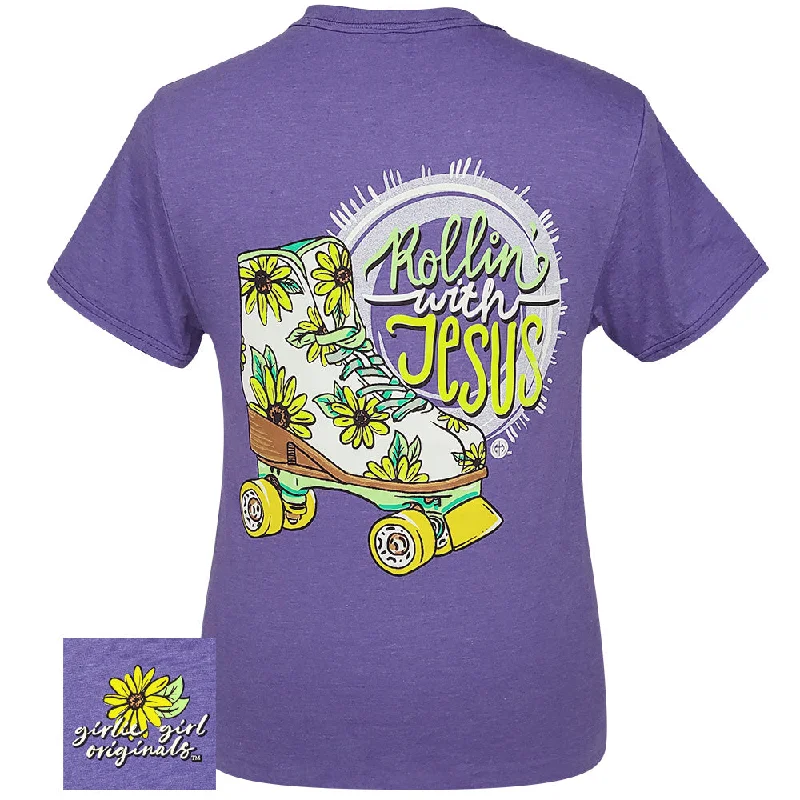 women's casual blouse -Rollin with Jesus Retro Heather Purple SS-2469