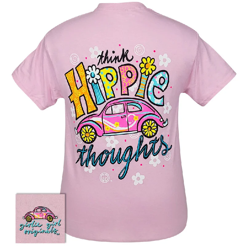 women's striped casual shirt -Hippie Thoughts Light Pink SS-2475