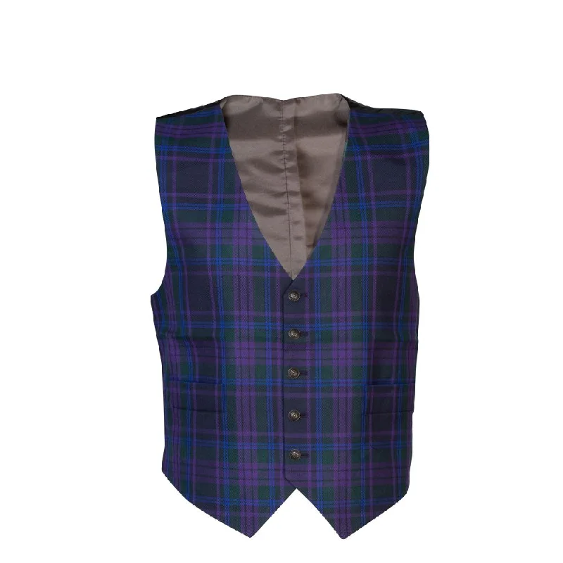 ladies' cashmere overcoat -Gents Polyviscose Tartan Waistcoat - Spirit of Scotland