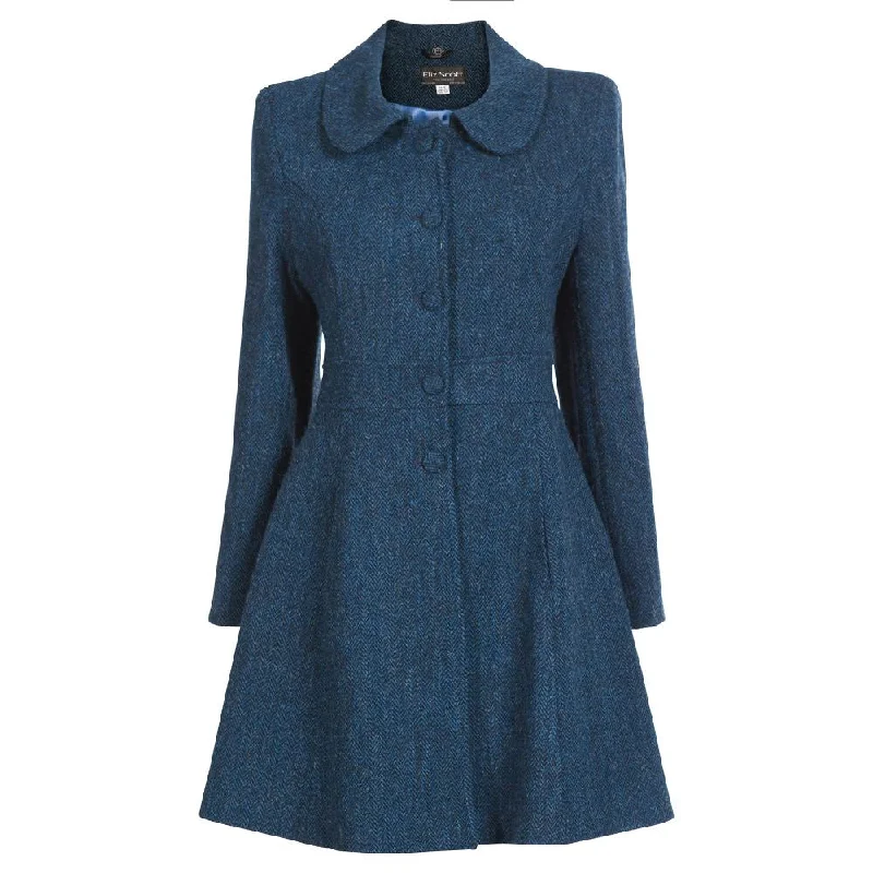 stylish houndstooth coat for women -Women's Harris Tweed Coat- Bridget - CLEARANCE