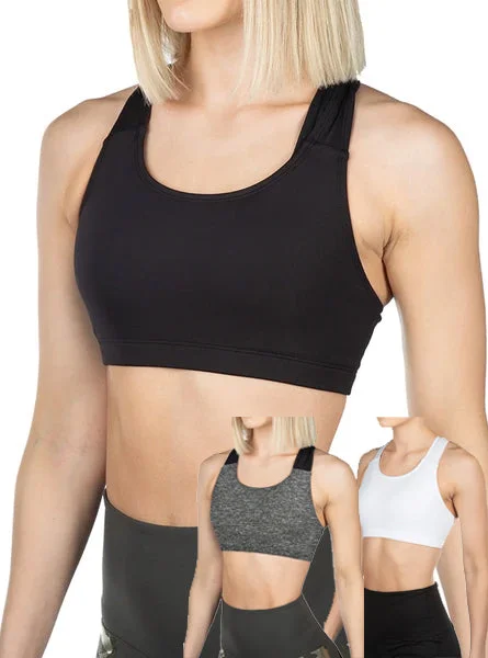 ladies' pastel-colored top -3-Pack ProWikMax™  Sports Bra Bundle