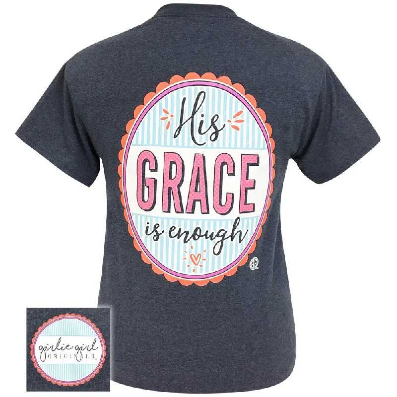 women's oversized sweatshirt -His Grace Is Enough-Heather Navy SS-2079