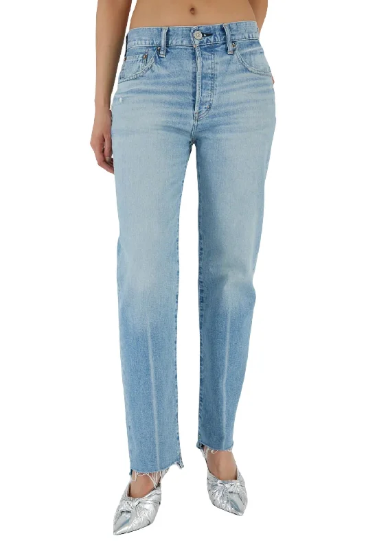 women's embroidered denim pants -Cumberland Straight Jeans In Ltblu