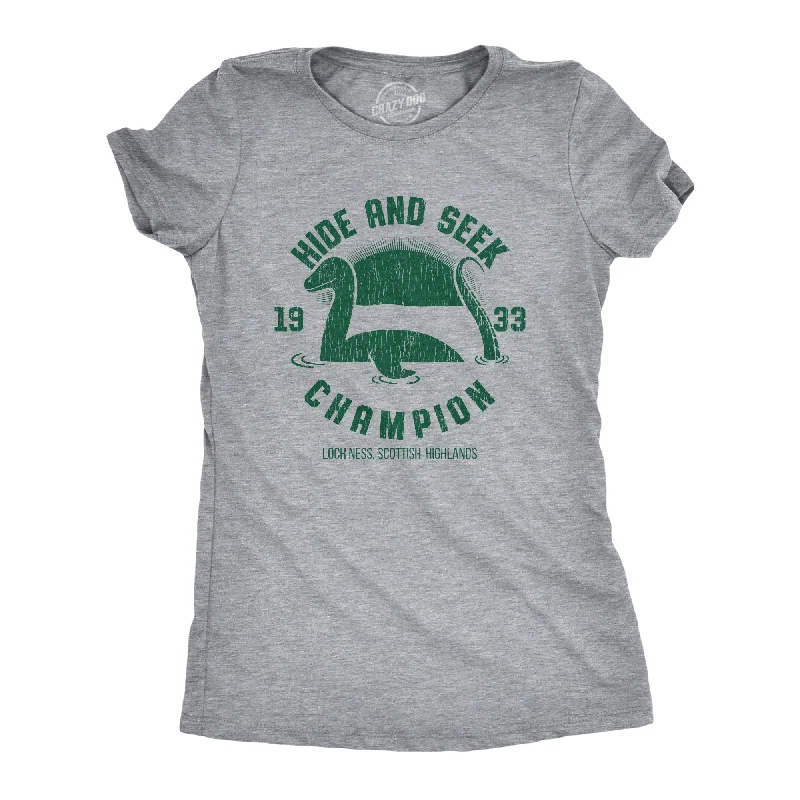 women's oversized sweatshirt -Loch Ness Hide And Seek Champion Women's T Shirt