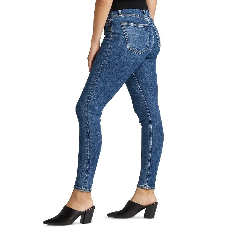 high-rise slim-fit jeans for women -Silver Jeans Co Women's High Note Skinny Jean Blue Size -26