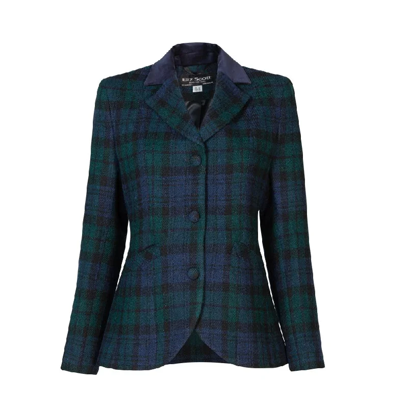 sophisticated evening coat for women -Women's Harris Tweed Jacket - Sandy - Black Watch