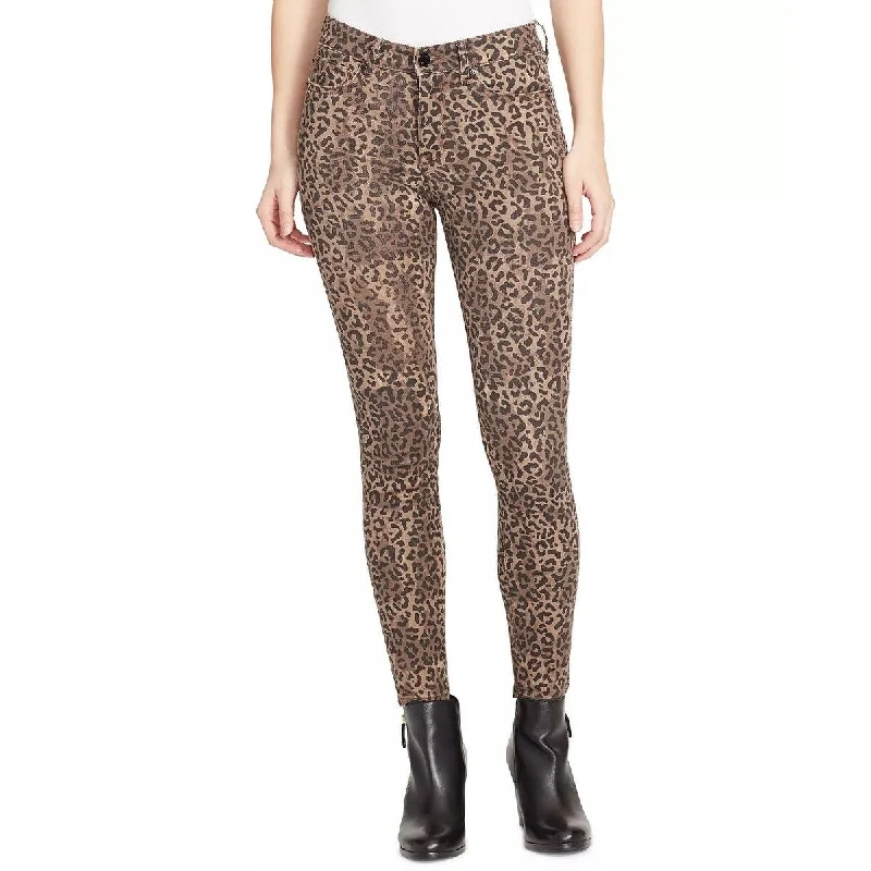 women's slim-fit jeggings -William Rast Women's Denim Cheetah Skinny Jeans Brown Size 24