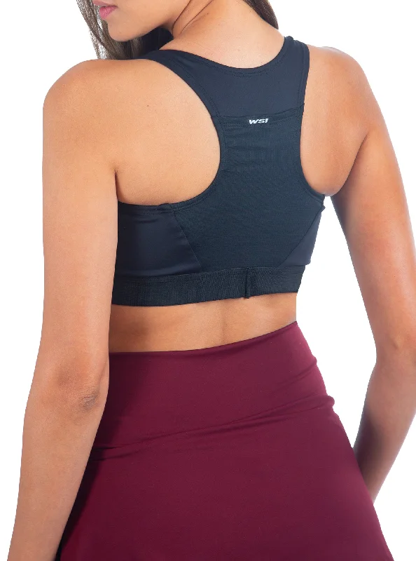 chic knitted vest top for ladies -Eco Tech-Flex Pocketed Sports Bra