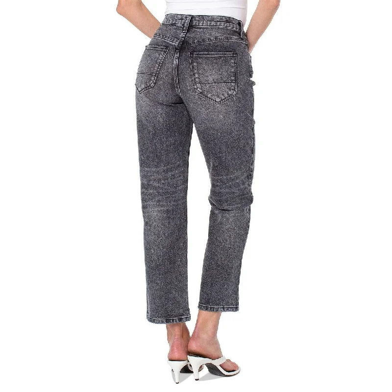 relaxed-fit denim jeans for women -Earnest Sewn Women's Straight Leg Ankle Jeans Gray Size 26