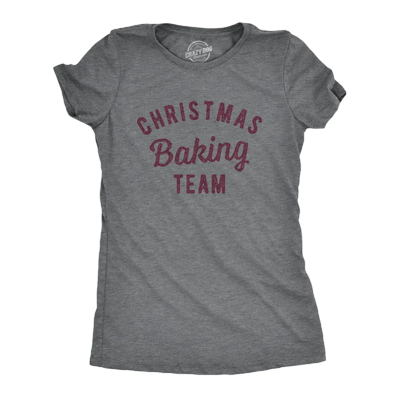 trendy velvet crop top for ladies -Christmas Baking Team Women's T Shirt