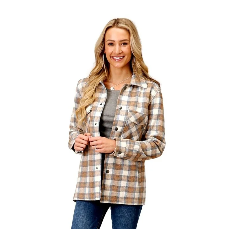 sophisticated evening coat for women -Stetson Western Jacket Womens Plaid Shirt Jac 11-098-0539-6181 WH