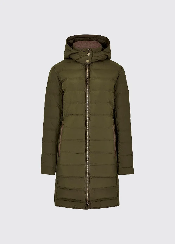 women's varsity bomber jacket -Ballybrophy Quilted Down Jacket - Olive