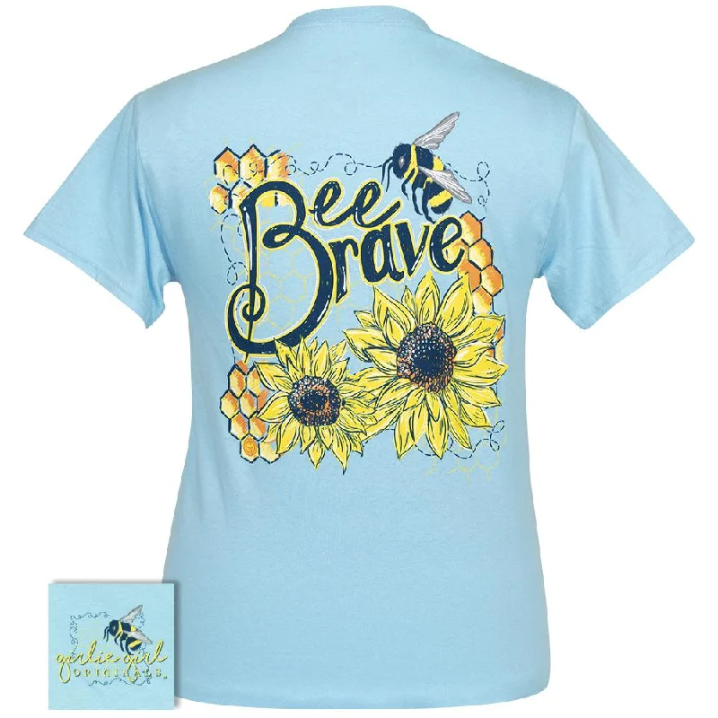 women's twist-front blouse -Bee Brave Sky Blue SS-2374