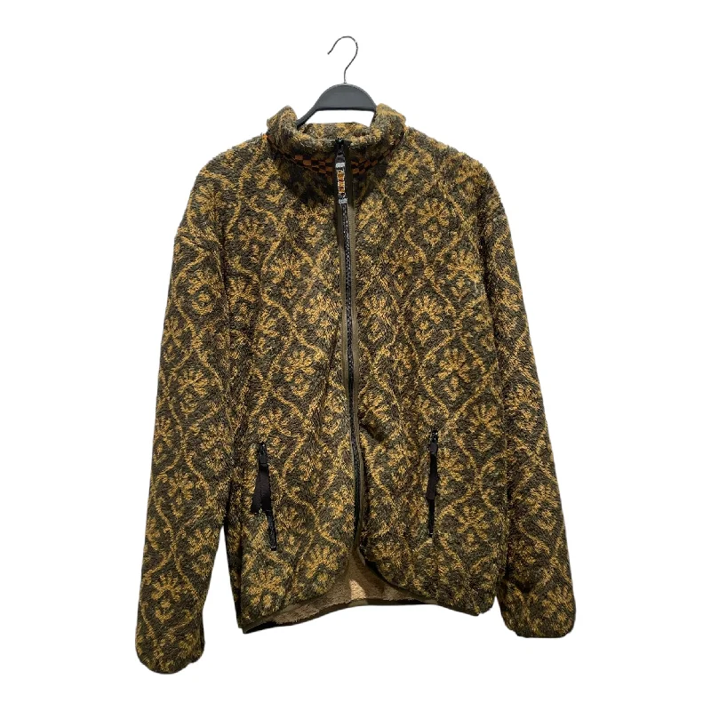 women's teddy bear coat -KAPITAL/Fleece Jkt/5/Fake Fur/GRN/All Over Print/