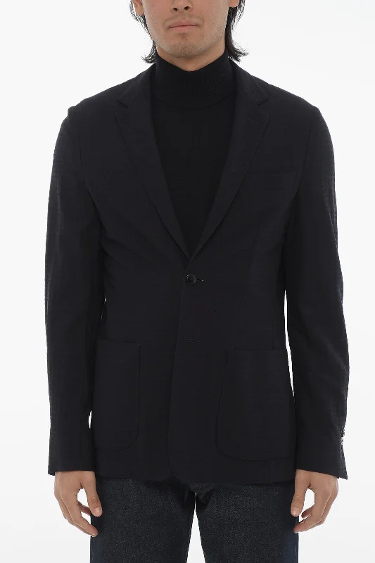 women's stylish blazer -Corneliani Id Virgin Wool Blend Unlined Blazer