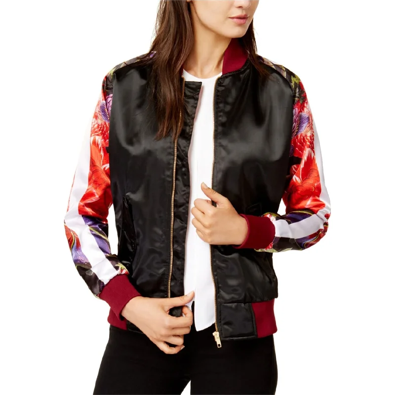 ladies' sporty windbreaker -CHRLDR Womens True Romance Bomber Jacket, Black, Small