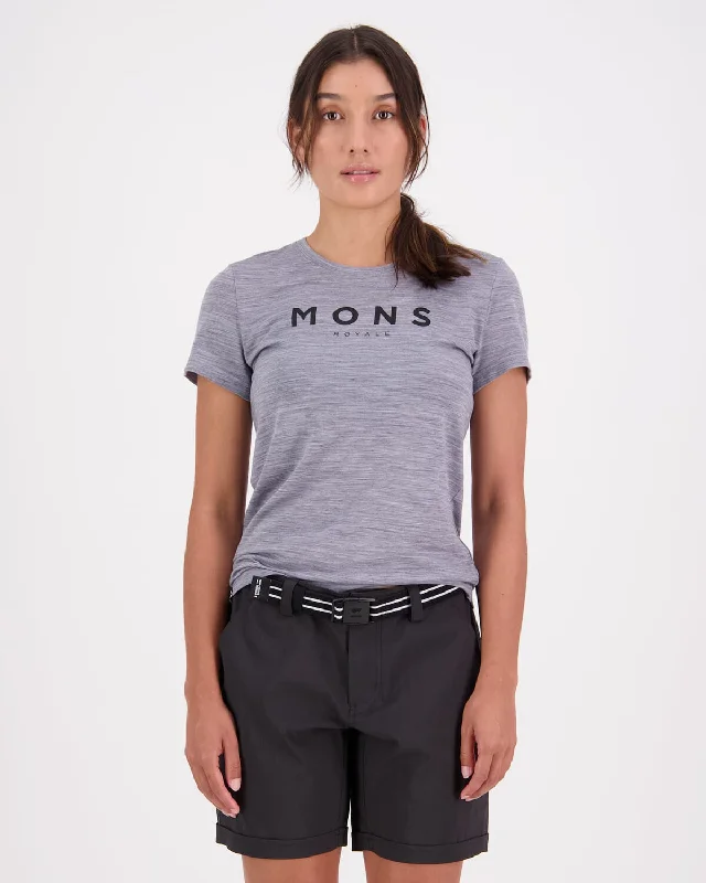 women's sheer mesh blouse -Icon Merino Classic T-Shirt - Grey Heather