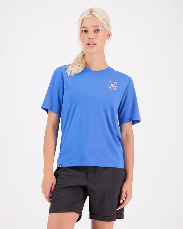 ladies' flowy chiffon blouse -Icon Merino T-Shirt - Pop Blue