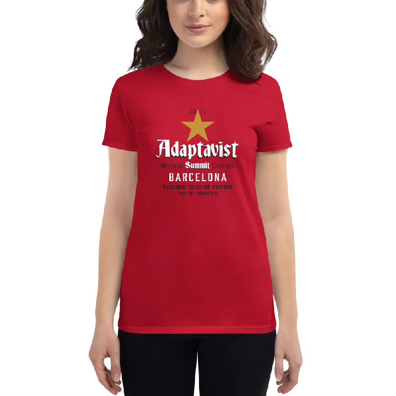 oversized cotton tee for women -Women's Printed T-shirt - Adaptavist Barcelona Summit 2017 Design