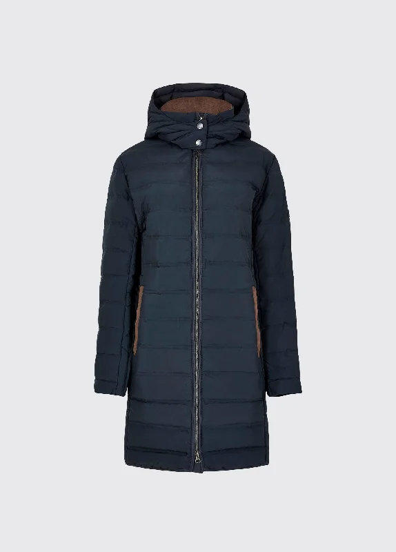 cozy teddy coat for ladies -Ballybrophy Quilted Down Jacket - Navy