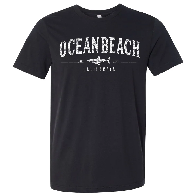 off-the-shoulder ruffle top for women -Ocean Beach California Asst Colors Mens Lightweight Fitted T-Shirt/tee