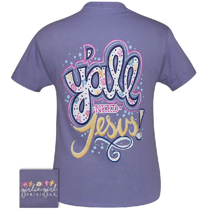 women's silky satin blouse -Need Jesus Violet SS-2342