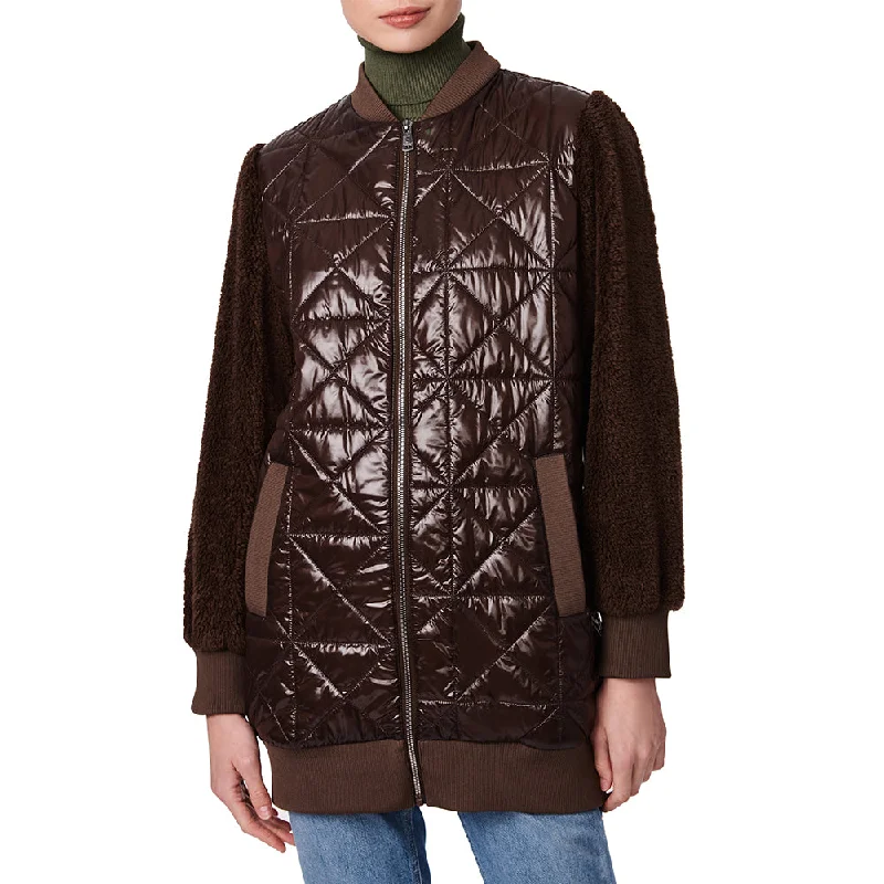 women's belted trench coat -Sherpa Sleeve Puffer