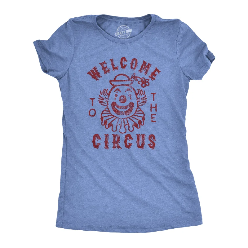 trendy tie-front crop top for ladies -Welcome To The Circus Women's T Shirt